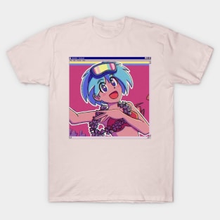 Vaporwave summer anime girl T-Shirt